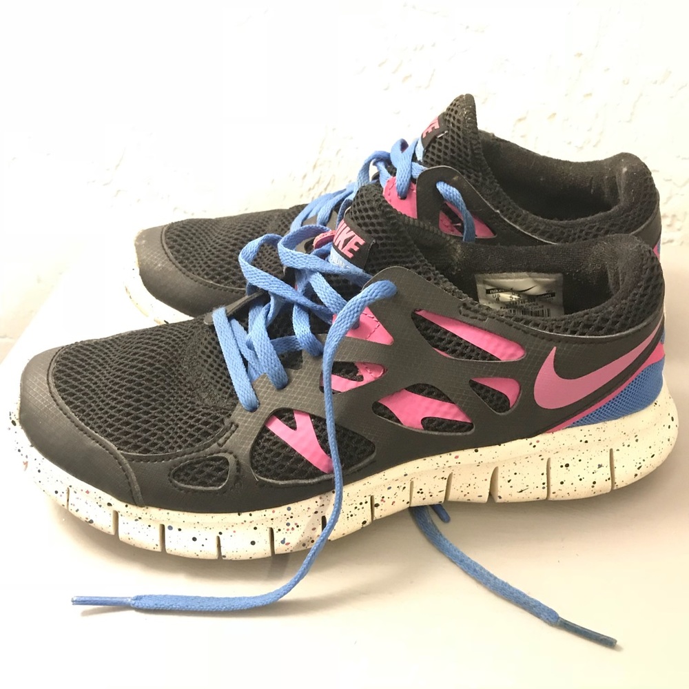 EUC Nike Pink Black & Blue Sneakers